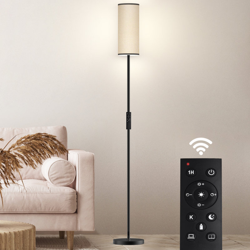 Rodenal 66.5" Floor Lamp with Remote Control and Smart Bulb Included, Gray