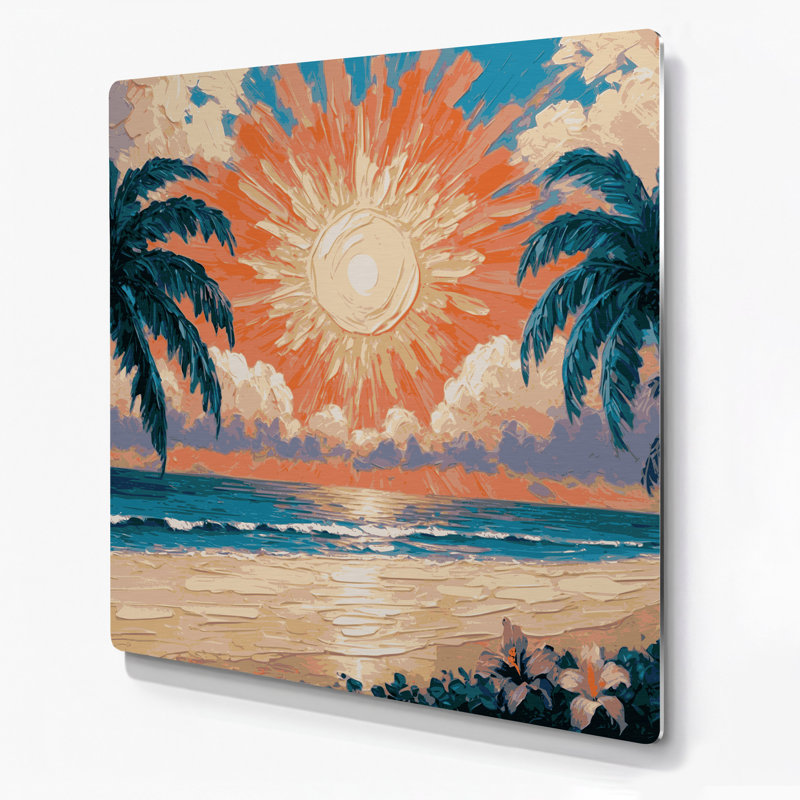 Hawaiian Sun Rays, art mural en métal brun
