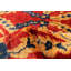 Tapis rouge / orange en laine noué à la main de conception unique 8 pi 8 po x 11 pi 6 po New Age Southa