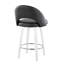 Ensemble de tabourets pivotants contemporains avec repose-pieds chromé-129455919