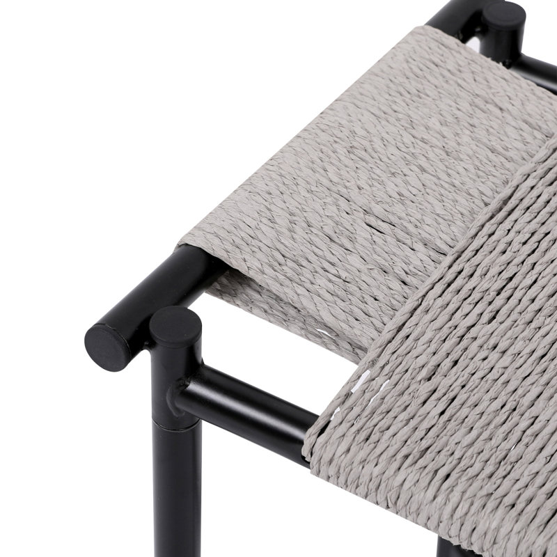 Tabouret d'entrée pour tabourets de repose-pieds Boho tissés à la main, Beige