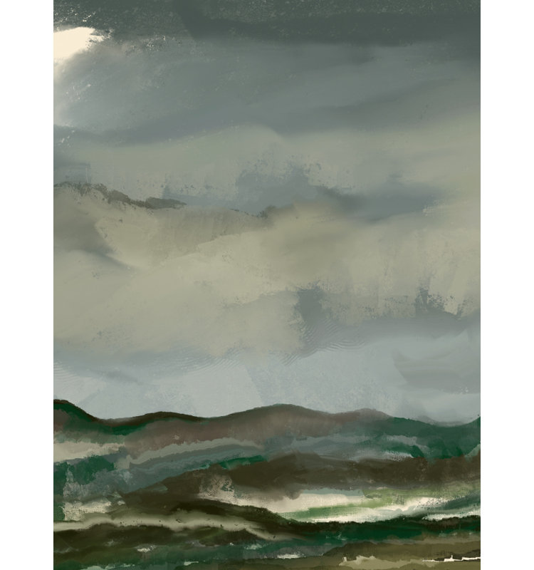 Moody Mountain Landscape by Josie George — Landscape Wall Art, Framed Canvas, 12 × 18, Black