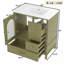 Meuble-lavabo avec lavabo, 3 tiroirs de rangement et porte d'armoire semi-transparente-994072425