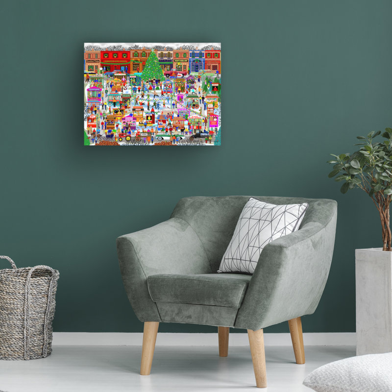 «Christmas Market» par Mark Frost, impression sur toile tendue, H 14 po x l 19 po