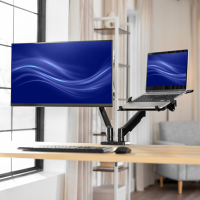 VIVO Universal Adjustable Monitor and Laptop Desk Mount, C-clamp and Grommet