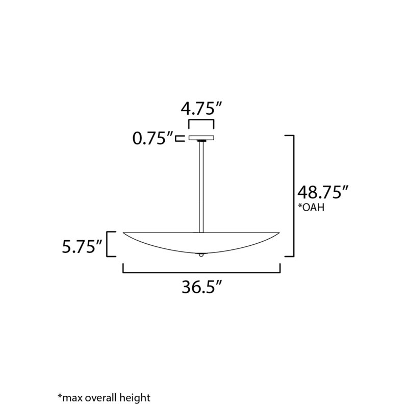 Vesta 1 - Light LED Pendant, Polished Chrome, Polished Chrome, 5.75" H x 36.5" W x 36.5" D