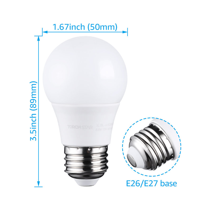 A15 LED Bulbs Dimmable Light Bulb, UL Listied, 5.5W (40W Eqv), E26 Medium Base, Daylight, Daylight