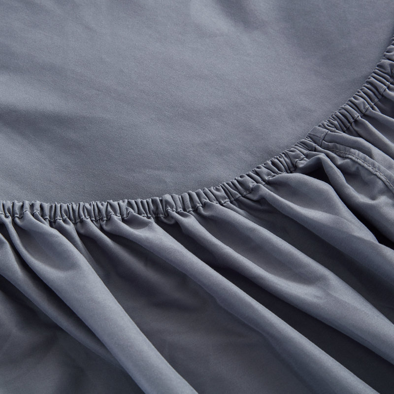 Microfiber Percale Sheet Set, Gray, Queen Sheet Set + Fitted Sheet + 2 Pillowcases