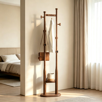 Freestanding Solid Wood Coat Rack For Entryway