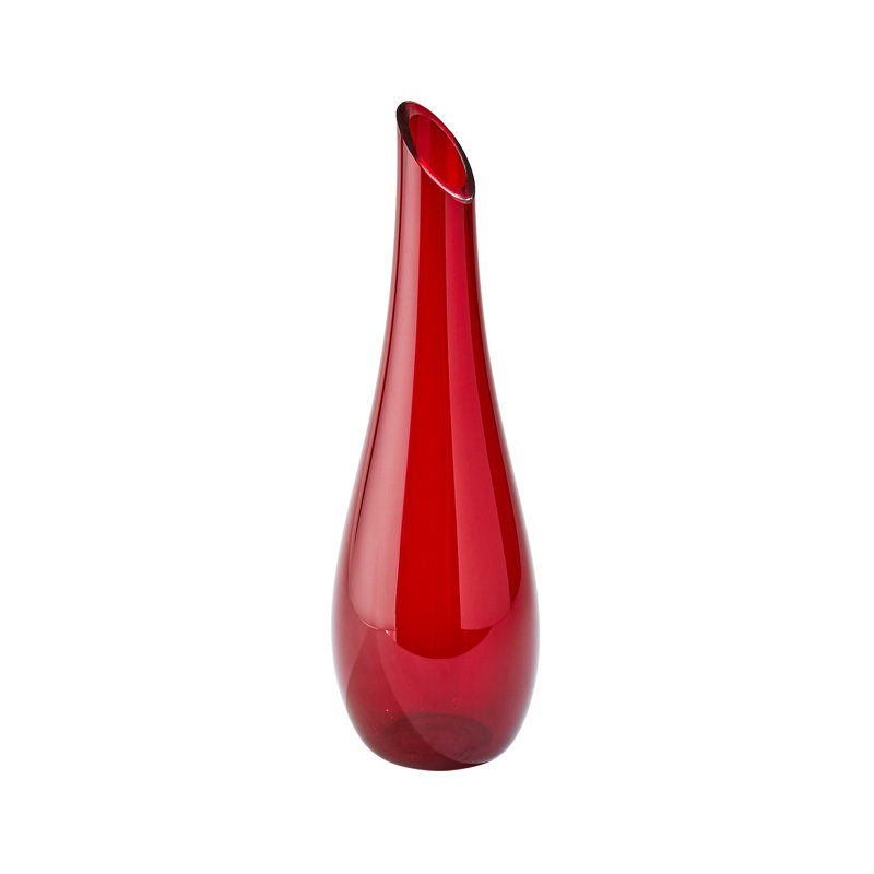 Tall Slant Handmade Glass Table Vase