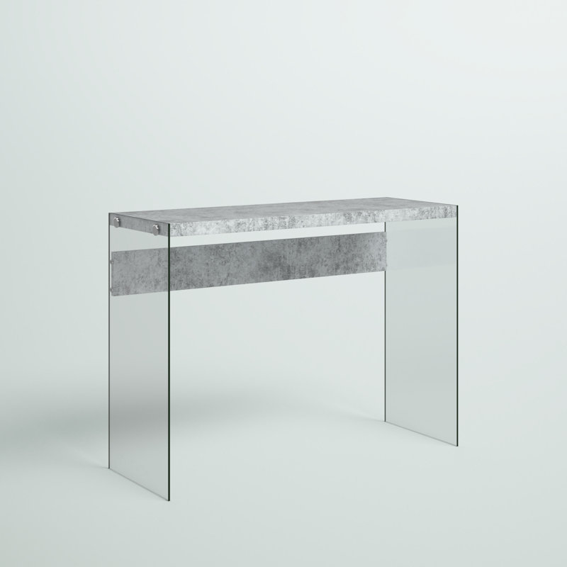 Table d'appoint, console, vestibule, étroit, canapé, salon, chambre à coucher, verre trempé, Ciment gris