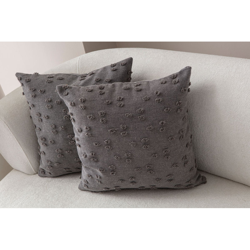 Ensemble de housse de coussin élégant (2 pièces), gris, 16,9 po x 16,9 po | 100% polyester, densité du tissu durable: 3,5 oz / m² | Programme de lavage à la machine lavable à la machine, parfait pour la décoration intérieure et le confort
