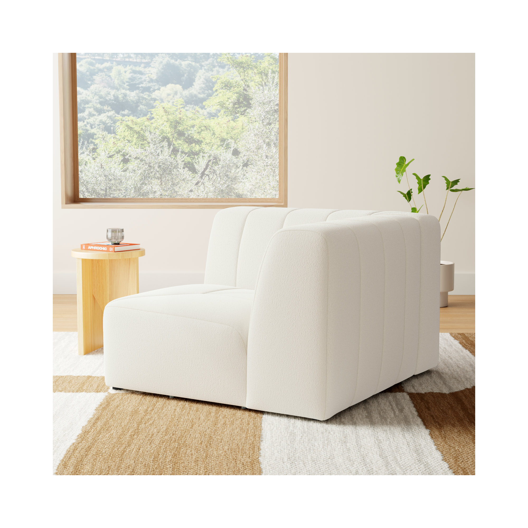 Bowry Langham Channeled Corner Piece - Fayette Cloud, Fayette Cloud