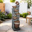 Fountains 6-Tier Rustic Industrial 56.6"H LED Lights, Indoor Outdoor Garden Patio Living Room | Resin | Brown