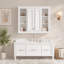 Armoire de rangement murale pour salle de bain avec charnières à fermeture douce, portes battantes et 1 tablette réglable.