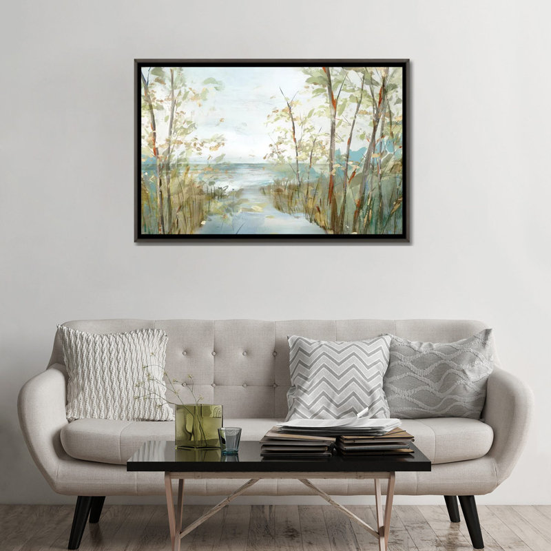 «Beach Lookout» par Isabelle Z - impression d'art graphique, H 32 po x l 48 po x 1,5 po, Aucun mat