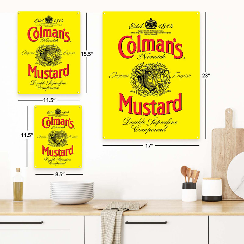 " Colmans Mustard ", 11.5" H x 8.5" W x 0.04" D