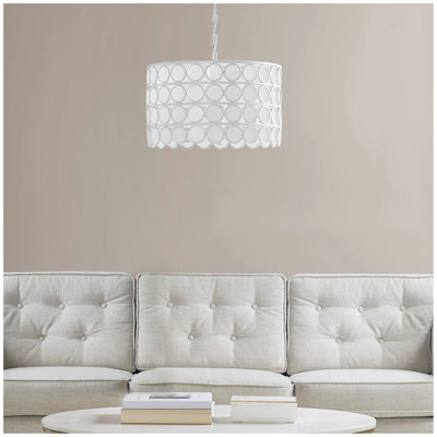 4-Light Glass Drum Shade Chandelier