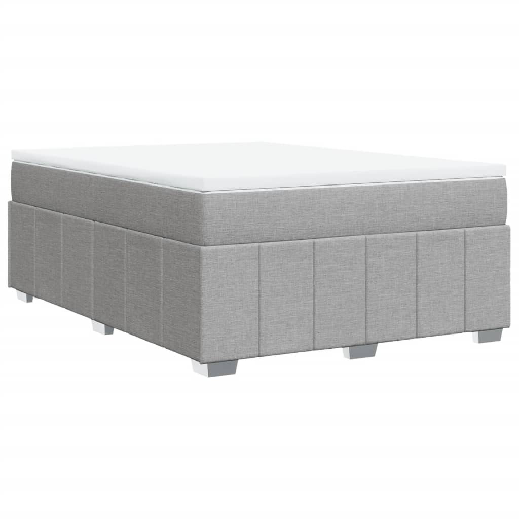 Vidaxl Boxspringbett Mit Matratze Hellgrau 160X200 Cm Stoff