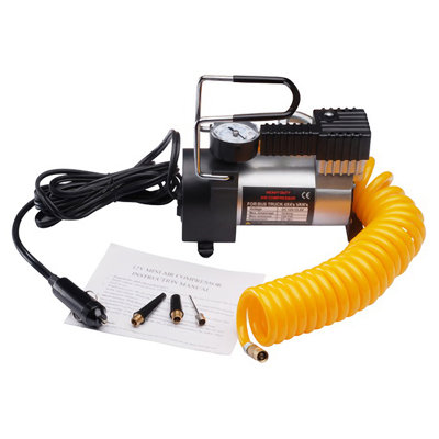 Burgan 12 Tire Inflator Portable Air Compressor - 12V Electric Air Pump for Bikes or Cars Powered by Auxiliary Power Outlet by Alwyn Home