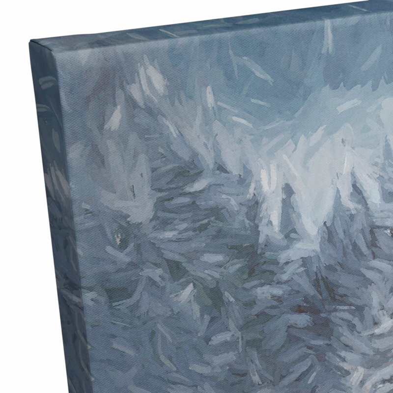 Train dans la neige - peinture sur toile tendue
