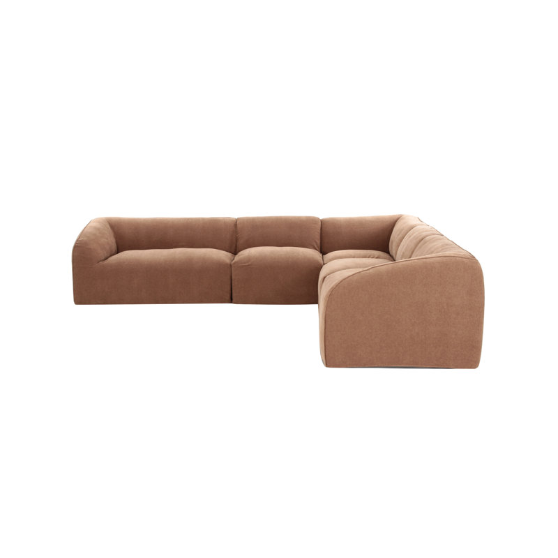 Isla Classic L Modular Sectional Mocha, Latte Loft Canvas 