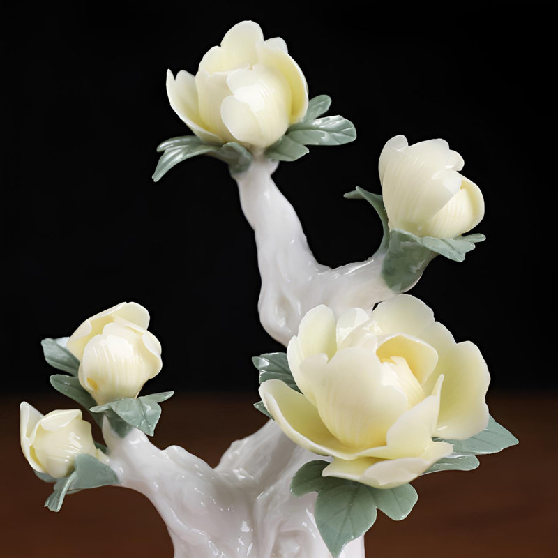 Pot de pivoines en céramique artisanal exquis - décoration florale vibrante