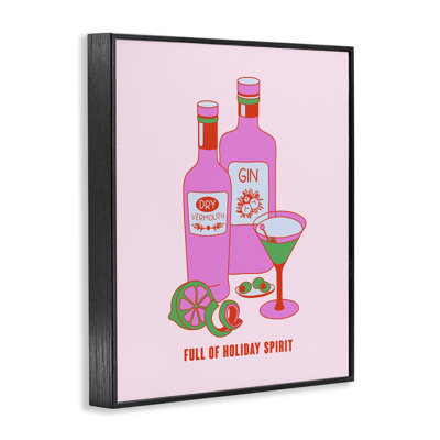  «Funny Holiday Spirit Drinks», art de la giclée encadrée par House of Lulu