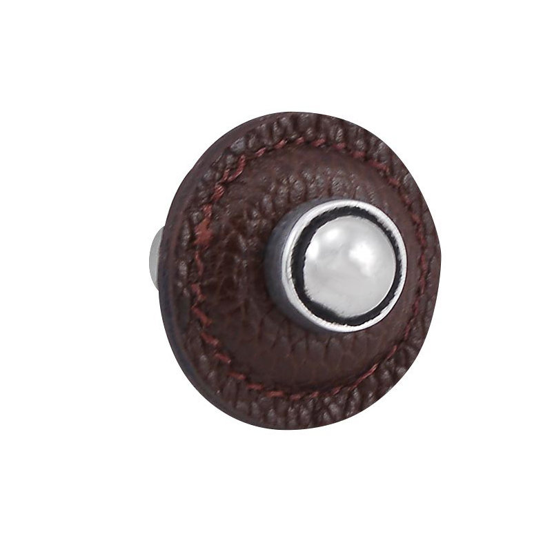Sanzio Mushroom Knob, Brown, Vintage Pewter