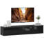 Meuble télé mural avec rangement, console multimédia flottante, noir-1217351254