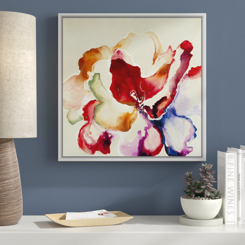 « hyperchromic iii », peinture sur toile, H 21,7 po x l 21,7 po x p 1,75 po, Cadre flottant blanc