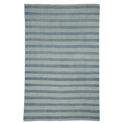 One-of-a-Kind 6'3" X 9'3" 1950s Cotton Area Rug
