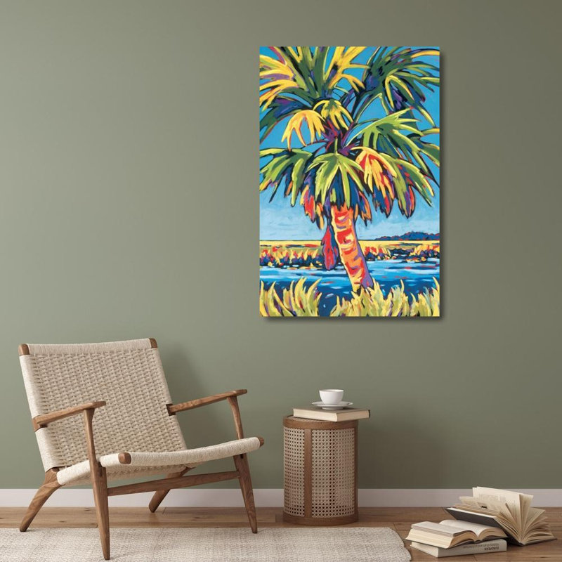 "Bayou Breeze Evans", art sur toile tendue par Sally Gallery: Pine Island Palm, H 40 po x l 28 po