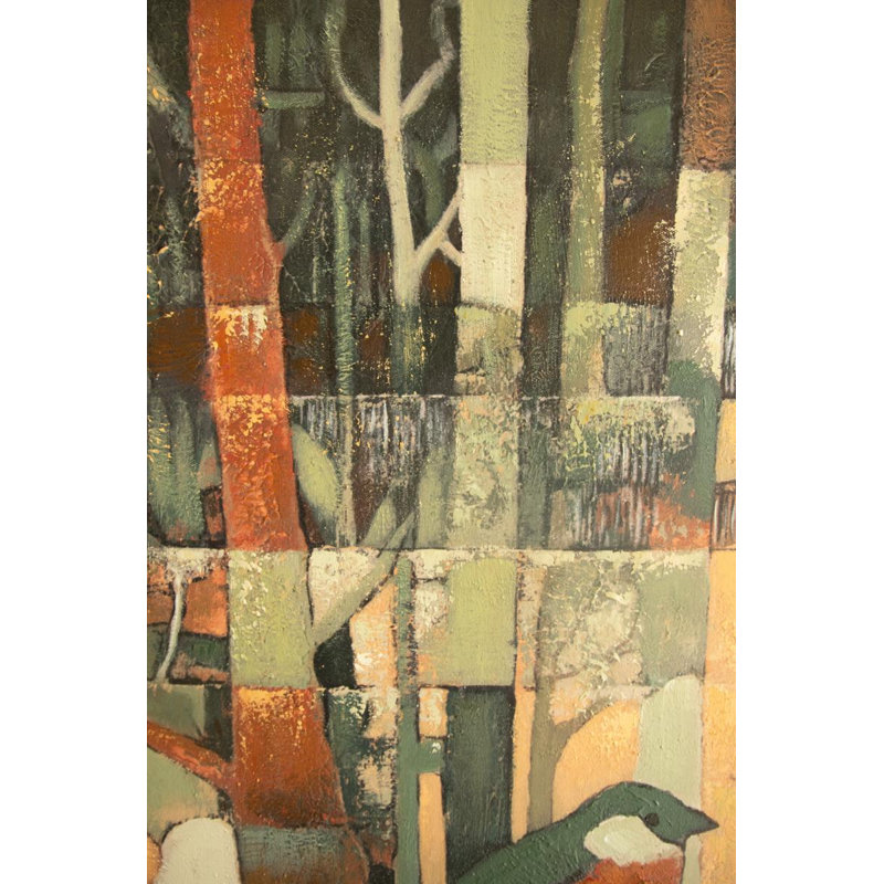 Peinture encadrée de deux oiseaux