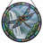 7.8"H Dragonfly Waterfall Stained Glass Window Panel-1338656603