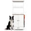 Armoire de rangement pour chien avec armoire ouverte, 2 bols cachés pour chien et 3 crochets latéraux