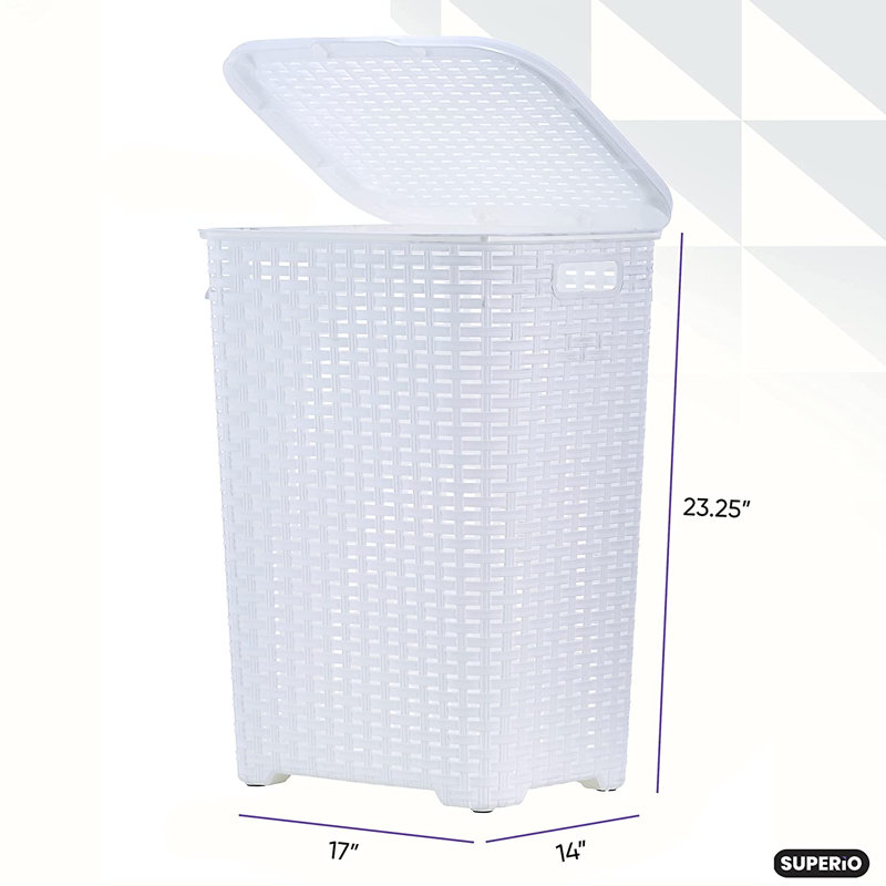 Wicker 2 Piece Laundry Set, White