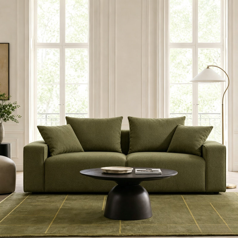 Canapé 88,58 po de largeur Uphostery, Mélange de polyester vert