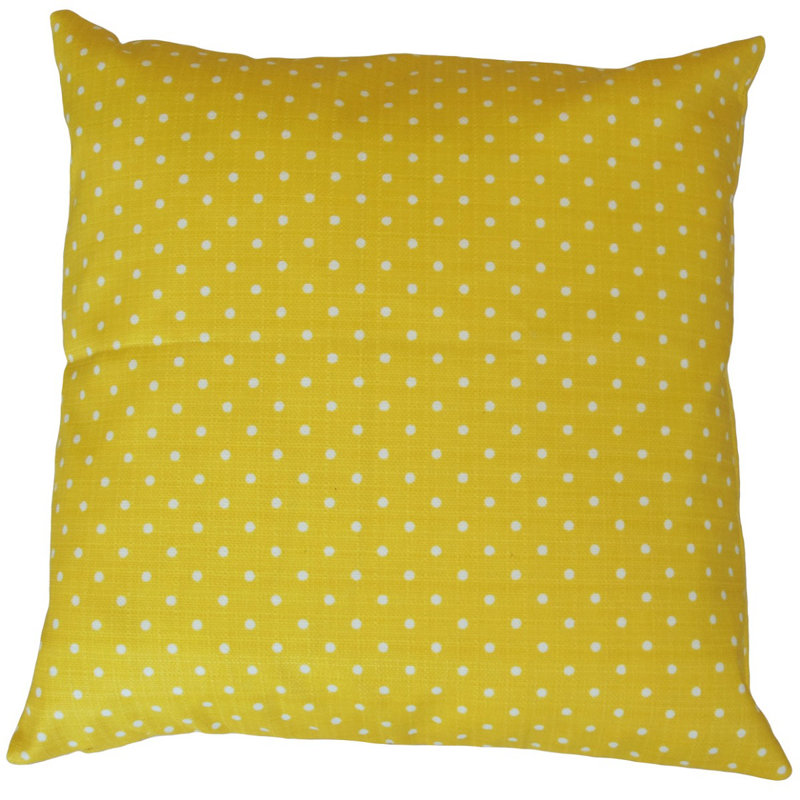 Vikas Polka Dots Reversible Throw Pillow, Height(24") x Width(24"), Yellow