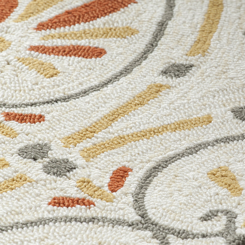 Tapis en polypropylène à motif floral treillis botanique traditionnel Terra, 5 pi x 7 pi 6 po