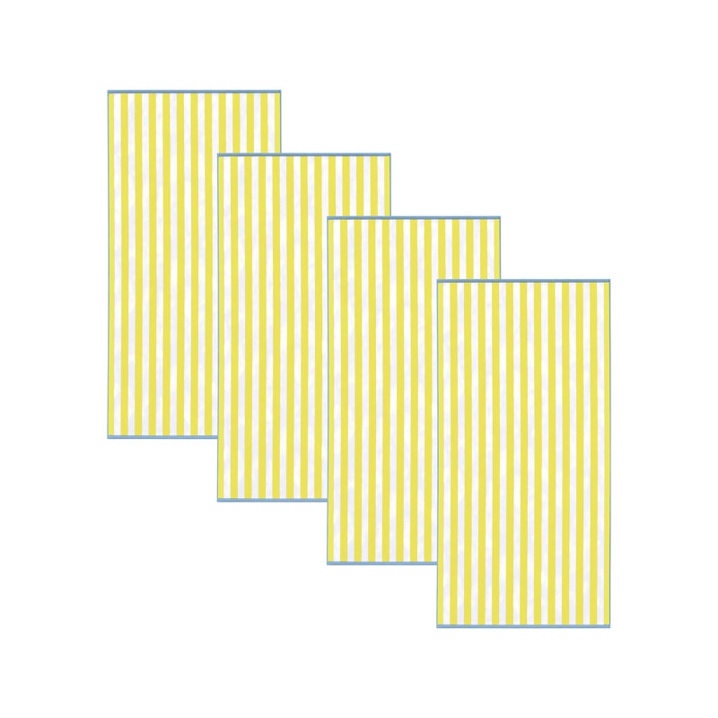 Serviettes de plage surdimensionnées 100% coton, Blue/Yellow