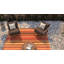Tapis d'extérieur rayé brun chaud-1724885914