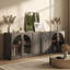 Modular Cabinet 3-Piece Sideboard with Shelves, Camel-621587367