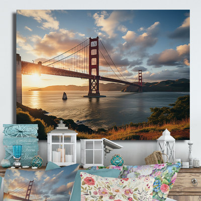 Golden Hour at the Golden Gate II - reproduction d'art sur métal