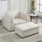 Linen 50" Wide Oversized Armchair with Ottoman-236306650
