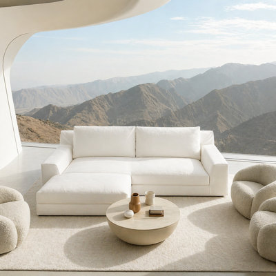 Canapé moderne à housse avec housse amovible et lavable, 2 places avec repose-pieds