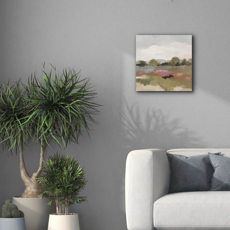  «Bourgogne et sauge paysage 2 lumières» par Silvia Vassileva, art mural sur toile, 18 po x 18 po