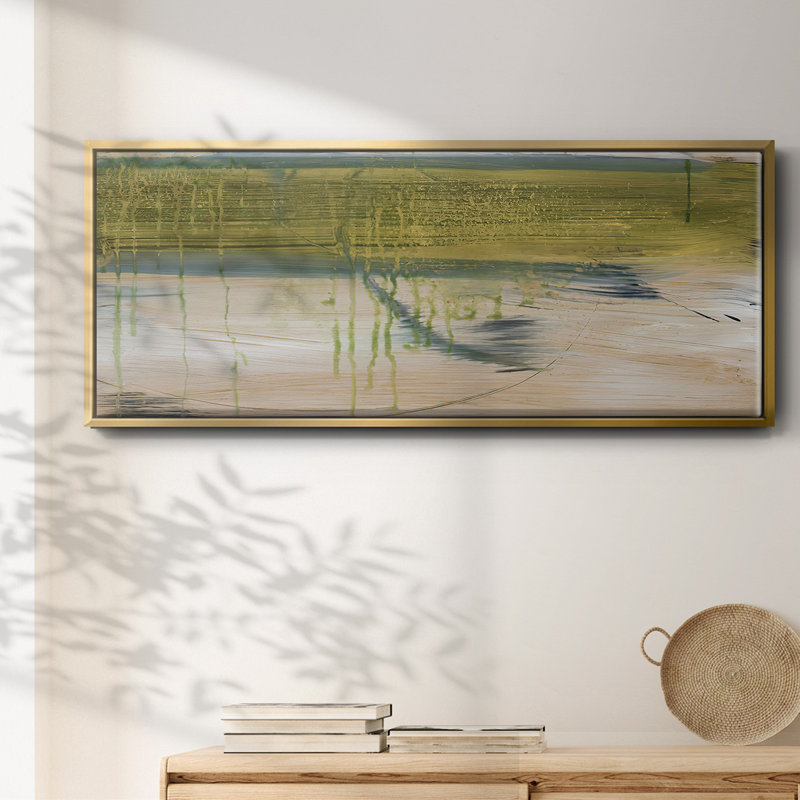 Aquatic Reflections I- Framed Canvas, 8" H x 20" W