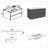 Matt White Vanity Unit with Ceramic Sink 2 Soft Closed Drawers Wall-hung Storage Cabinet-1382282006
