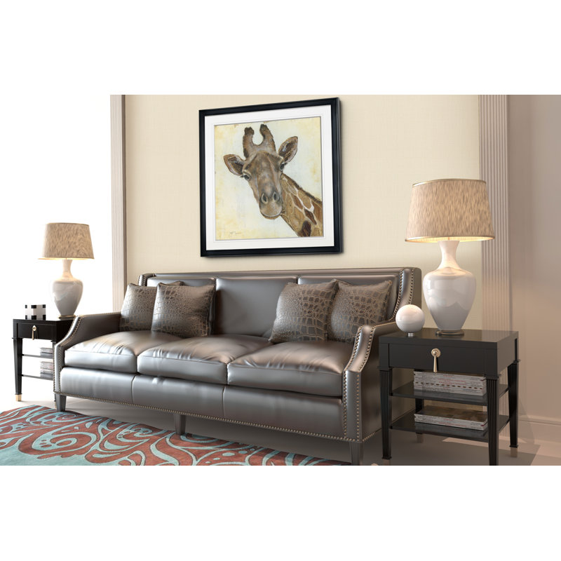 « patterned giraffe », peinture, H 16 po x l 16 po x P 1,5 po, Cadre noir